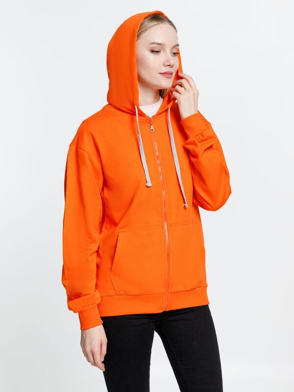 Толстовка на молнии с капюшоном Siverga, оранжевая арт.6895.20