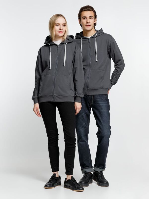 Толстовка на молнии с капюшоном Siverga, темно-серая (графит) арт.6895.10