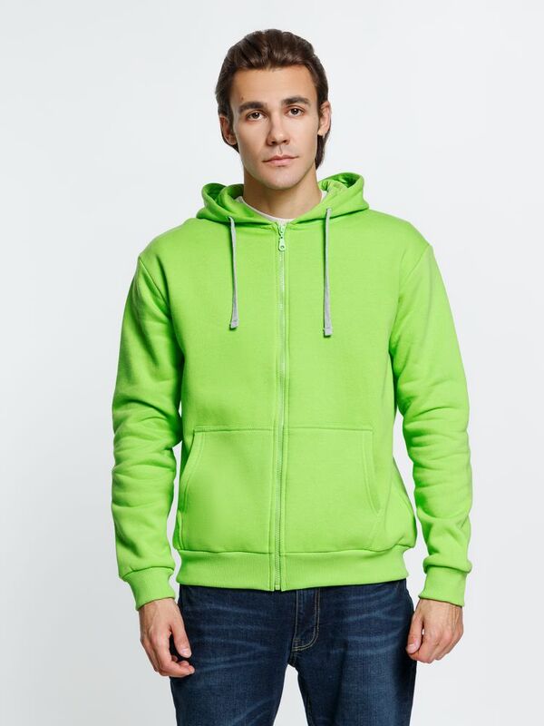 Толстовка на молнии с капюшоном Siverga Heavy, зеленое яблоко арт.6927.94