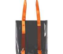 Шопер Clear Fest, прозрачный серый с оранжевыми ручками арт.15365.21