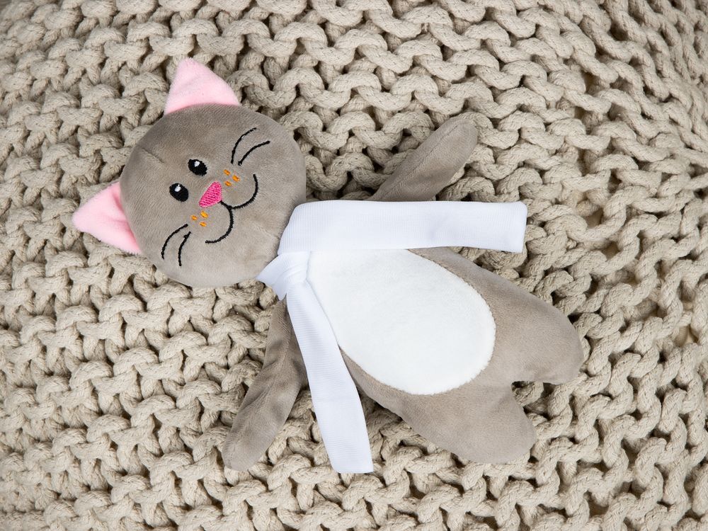 Мягкая игрушка Beastie Toys, котик с белым шарфом арт.22415.01