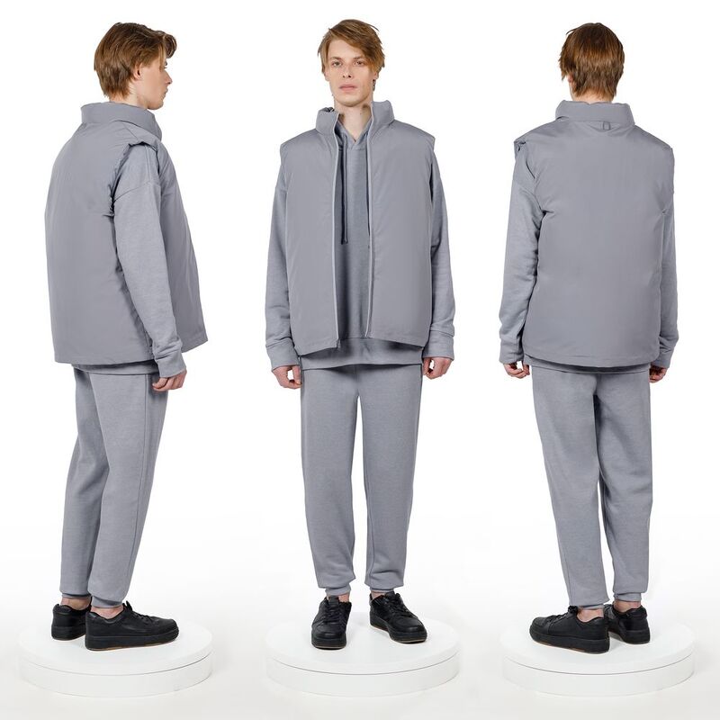 Жилет двусторонний V2, серый арт.15260.11