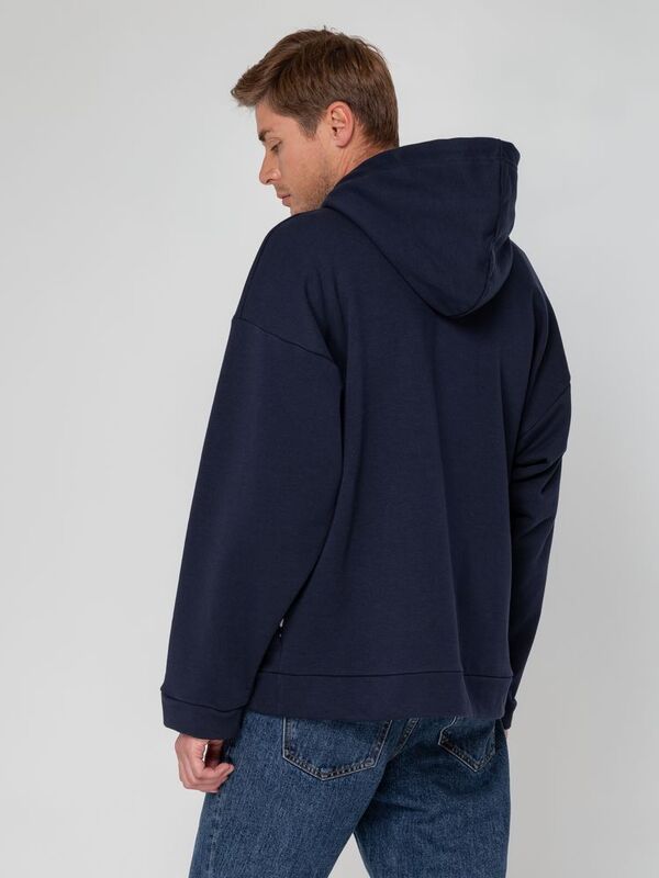 Худи унисекс оверсайз Seamark, темно-синее арт.15716.44