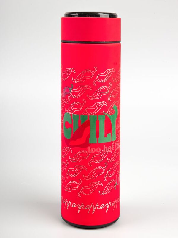 Смарт-бутылка с заменяемой батарейкой Long Therm Soft Touch, красная арт.15717.50