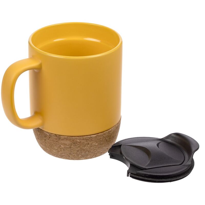 Кружка с пробковой подставкой Corky Walk, желтая арт.12893.80
