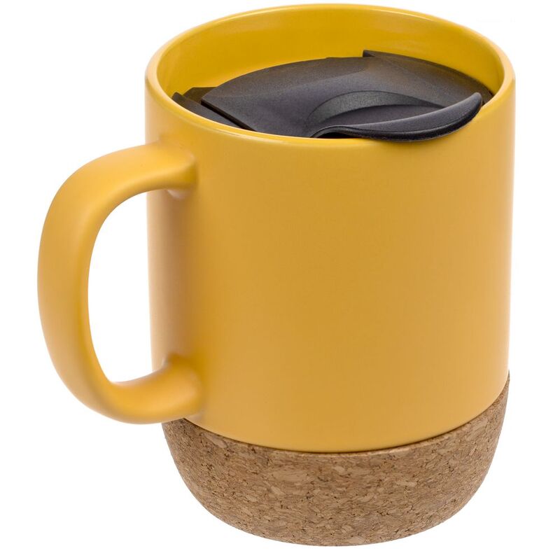 Кружка с пробковой подставкой Corky Walk, желтая арт.12893.80