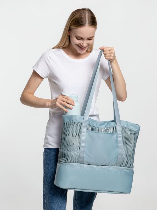 Шопер с термоотделением Verkko, серо-голубой арт.15463.13