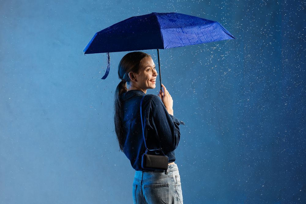 Зонт складной Color Action, в кейсе, синий арт.15842.40