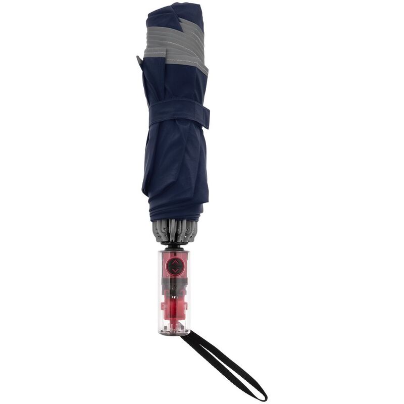 Зонт наоборот складной Futurum со светоотражающим кантом, темно-синий арт.15844.40