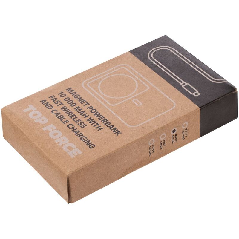 Магнитный беспроводной аккумулятор Top Force, 10 000 мАч, белый арт.23103.60
