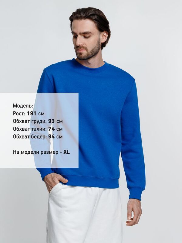 Свитшот унисекс Delta, ярко-синий арт.16275.44