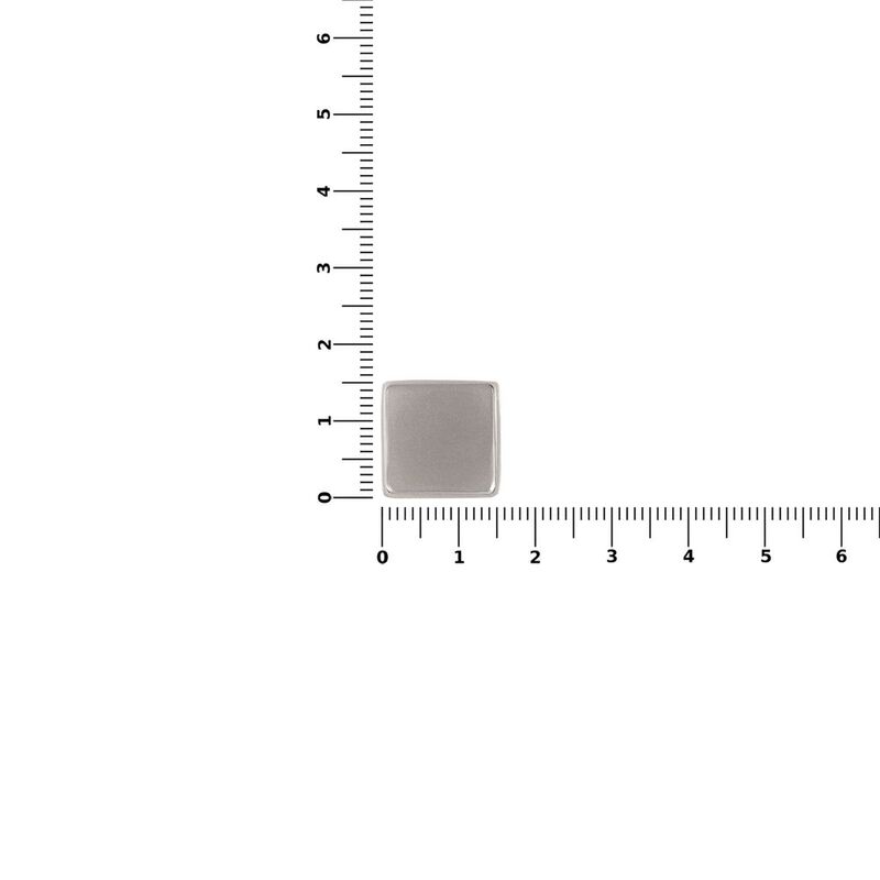 Квадратный шильдик на резинку Epoxi, матовый серебристый арт.16251.10