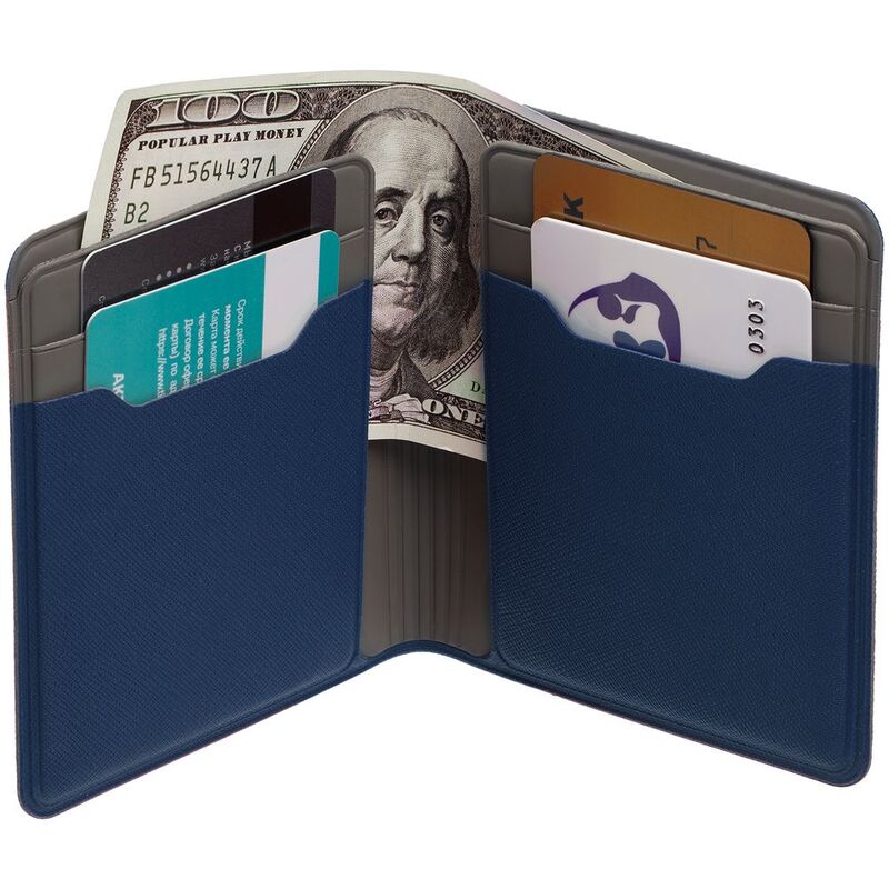Картхолдер с отделением для купюр Dual, синий арт.15623.41