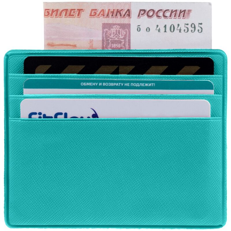 Чехол для карточек Devon, бирюзовый арт.16262.49