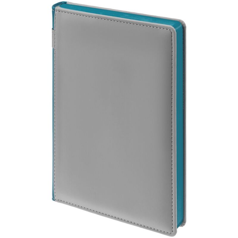 Ежедневник Spain Shall на заказ, недатированный, серый с бирюзовым арт.16403.49