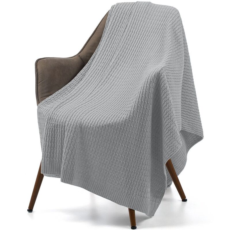 Плед Slumberland, серебристо-серый меланж арт.16746.31