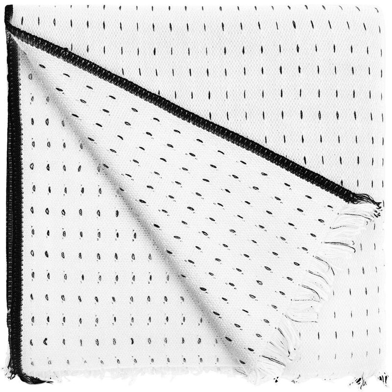 Плед Fringy, белый с черным арт.16742.63