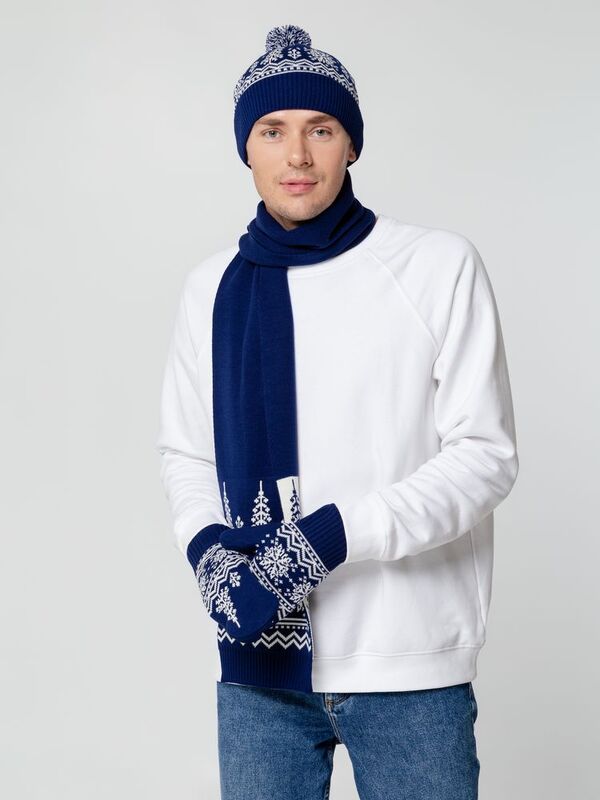 Шапка Elnik, синяя с молочно-белым арт.16739.64