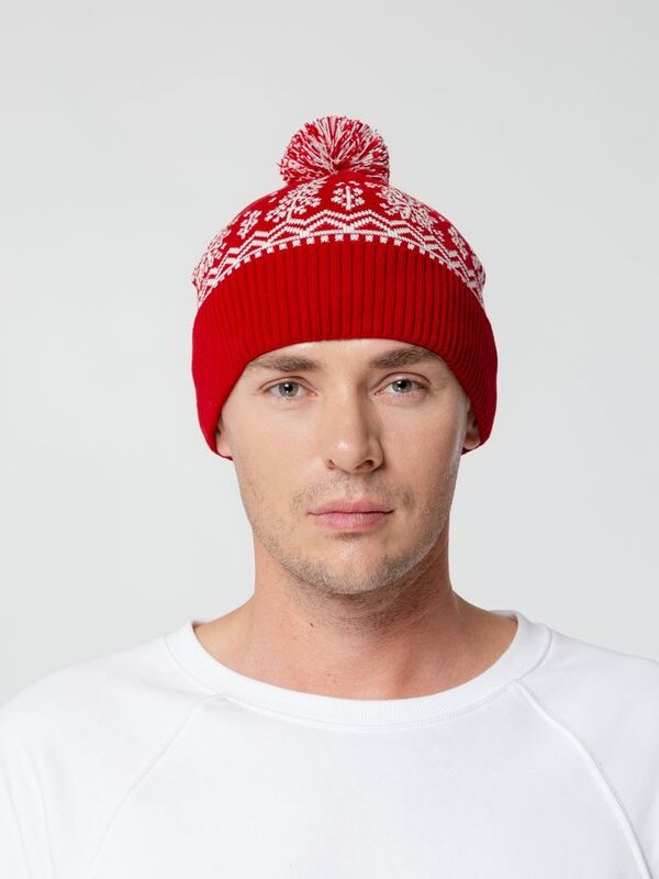 Шапка Elnik, красная с молочно-белым арт.16739.65