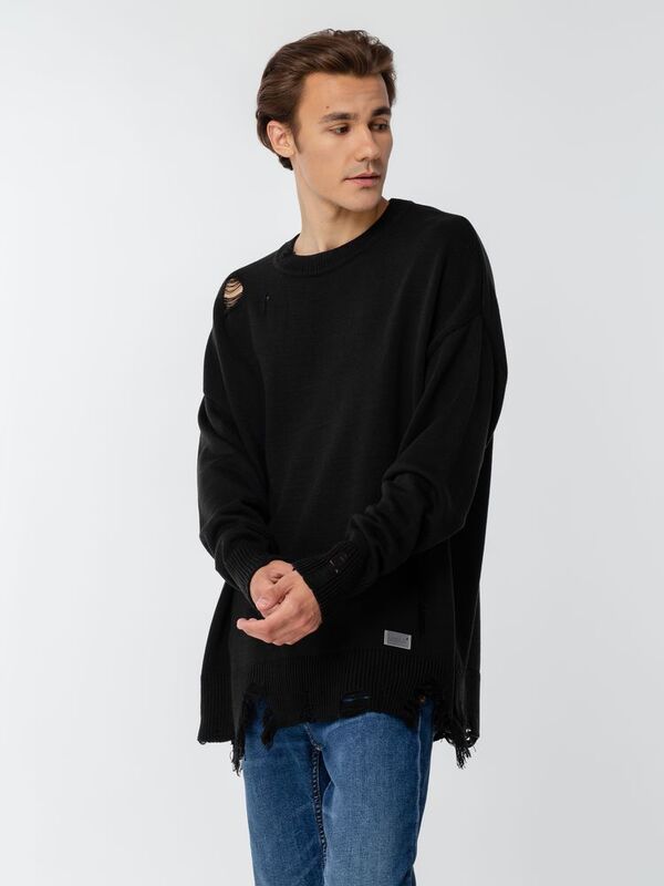 Джемпер оверсайз унисекс Grunge, черный арт.16732.30