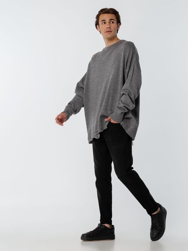 Джемпер оверсайз унисекс Grunge, серый арт.16732.11