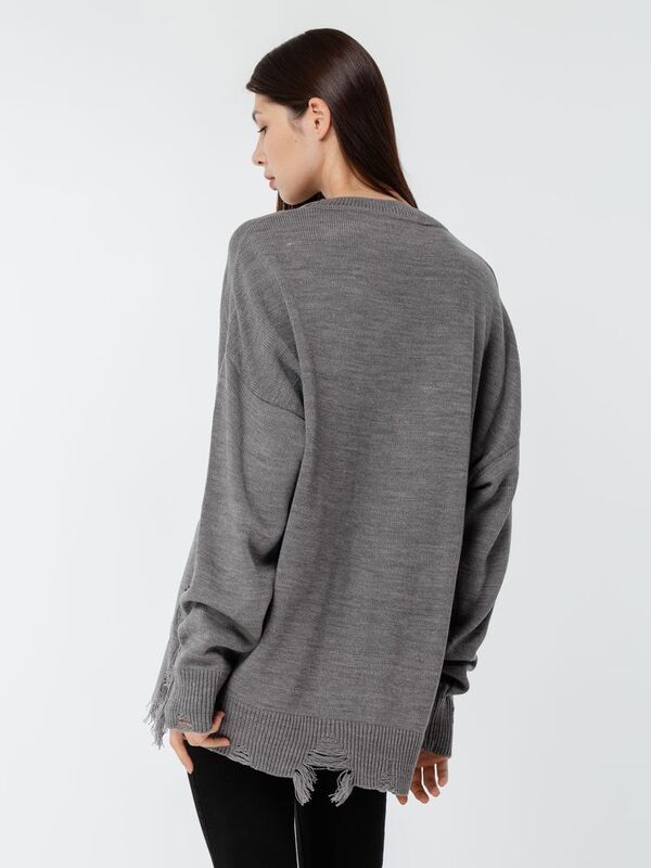 Джемпер оверсайз унисекс Grunge, серый арт.16732.11