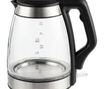 Электрический чайник Lumimore, стеклянный, серебристо-черный арт.16744.13