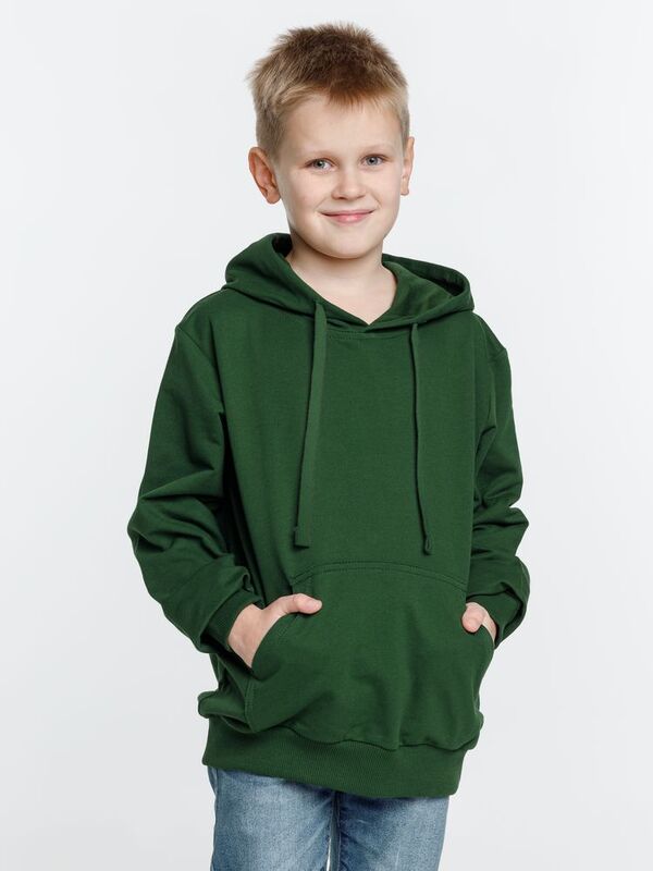 Худи детское Kirenga Kids 2.0, темно-зеленое арт.16211.90