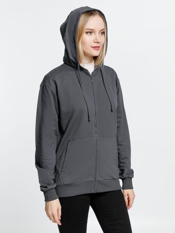 Толстовка на молнии с капюшоном Siverga 2.0, темно-серая (графит) арт.16213.10