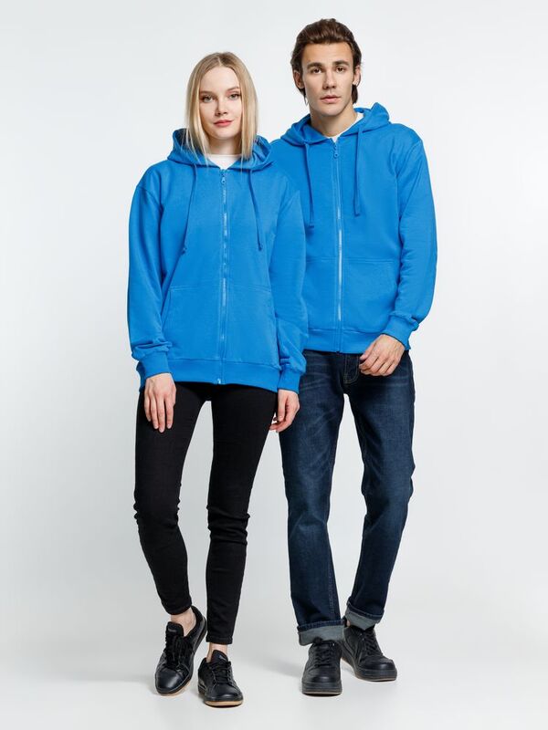 Толстовка на молнии с капюшоном Siverga 2.0, бирюзовая арт.16213.14