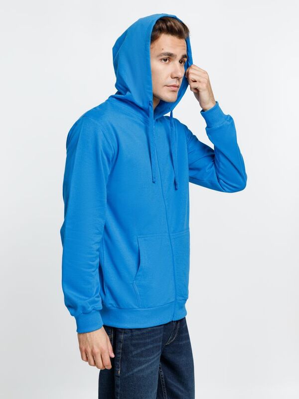 Толстовка на молнии с капюшоном Siverga 2.0, бирюзовая арт.16213.14