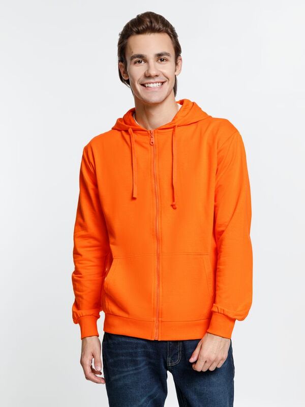 Толстовка на молнии с капюшоном Siverga 2.0, оранжевая арт.16213.20