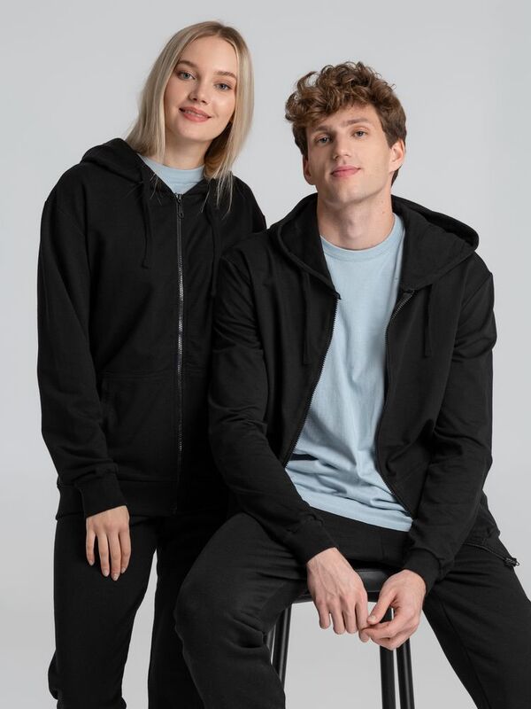 Толстовка на молнии с капюшоном Siverga 2.0, черная арт.16213.30
