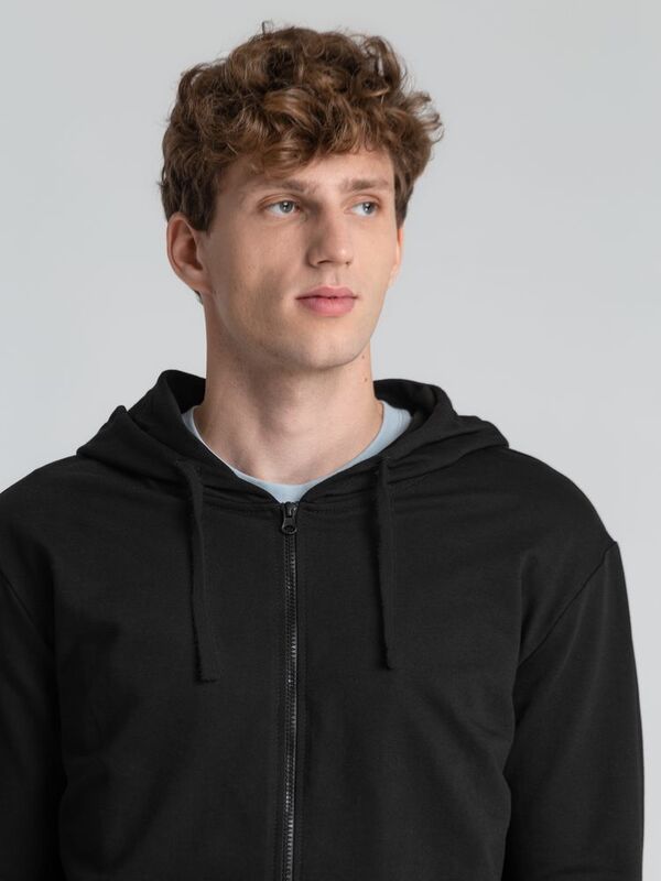 Толстовка на молнии с капюшоном Siverga 2.0, черная арт.16213.30