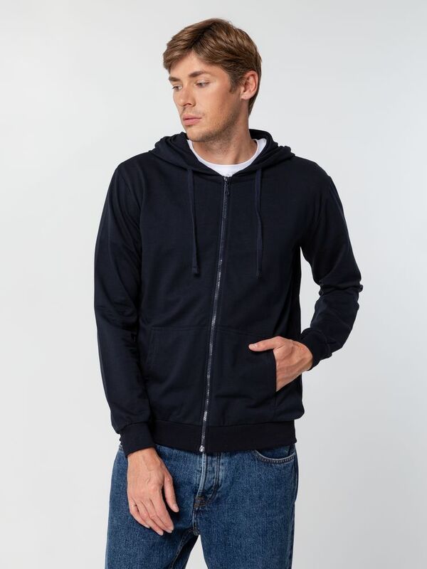 Толстовка на молнии с капюшоном Siverga 2.0, темно-синяя арт.16213.40