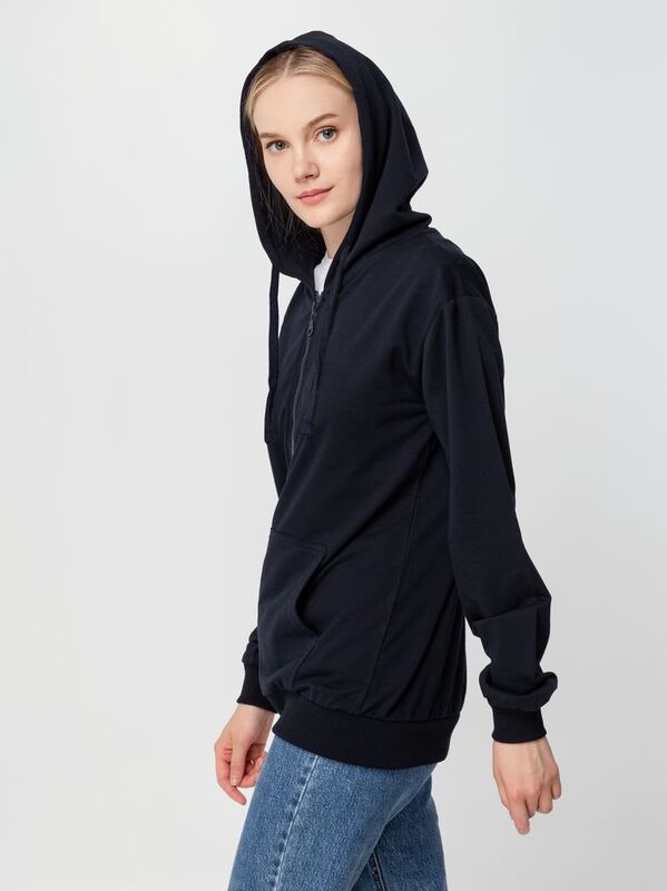 Толстовка на молнии с капюшоном Siverga 2.0, темно-синяя арт.16213.40