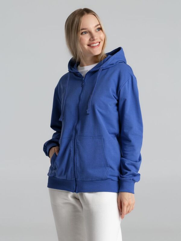 Толстовка на молнии с капюшоном Siverga 2.0, ярко-синяя арт.16213.44