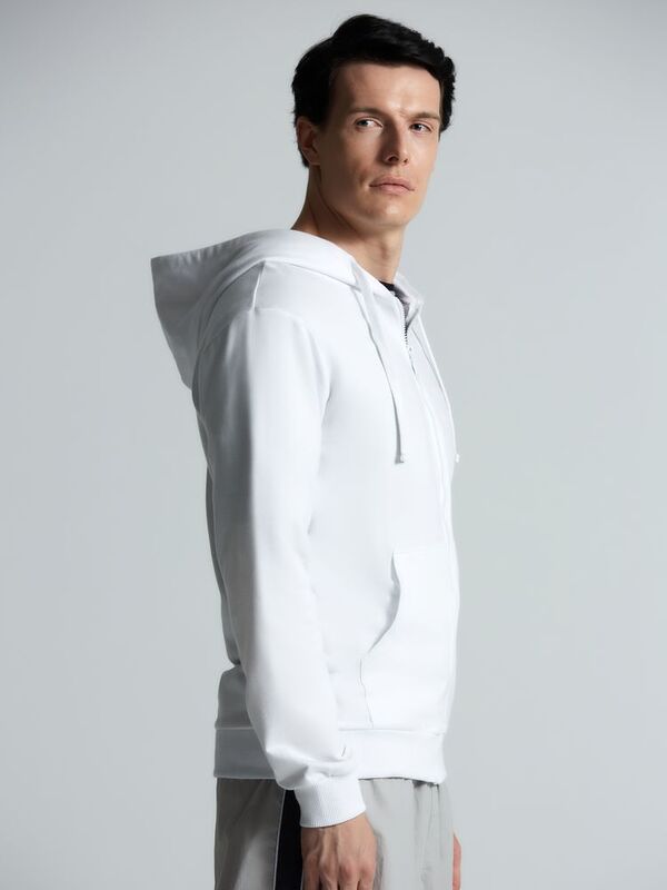 Толстовка на молнии с капюшоном Siverga 2.0, белая арт.16213.60