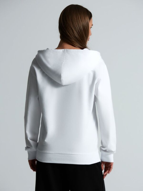 Толстовка на молнии с капюшоном Siverga 2.0, белая арт.16213.60