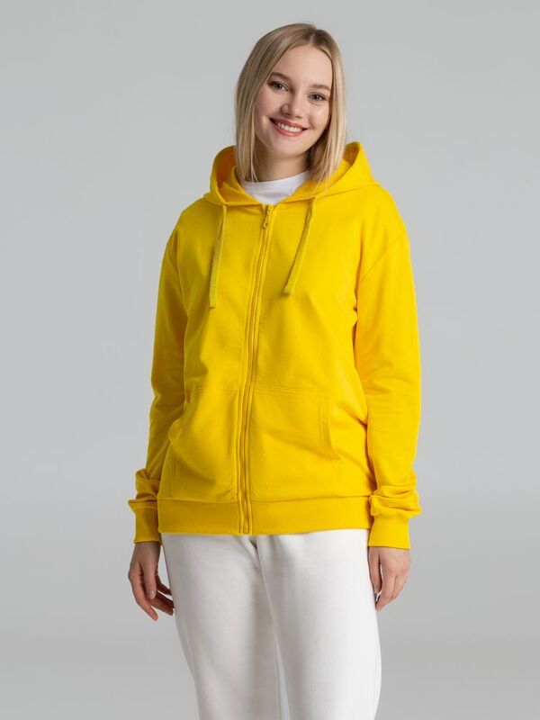 Толстовка на молнии с капюшоном Siverga 2.0, желтая арт.16213.80