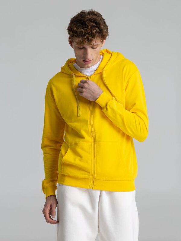 Толстовка на молнии с капюшоном Siverga 2.0, желтая арт.16213.80