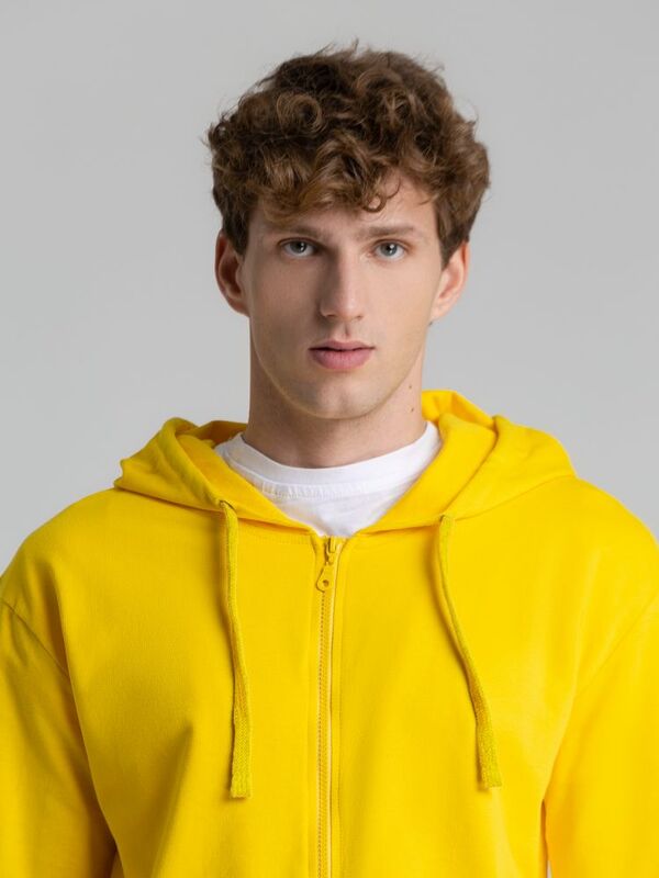 Толстовка на молнии с капюшоном Siverga 2.0, желтая арт.16213.80