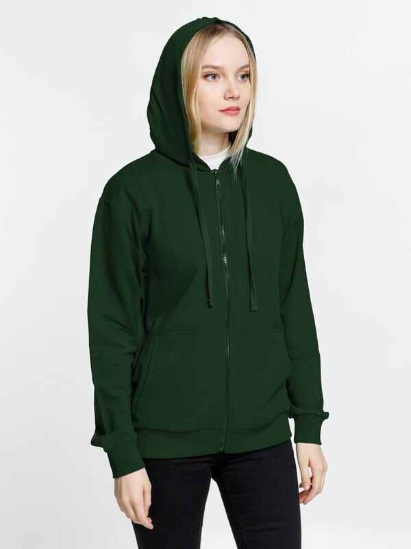 Толстовка на молнии с капюшоном Siverga 2.0, темно-зеленая арт.16213.90