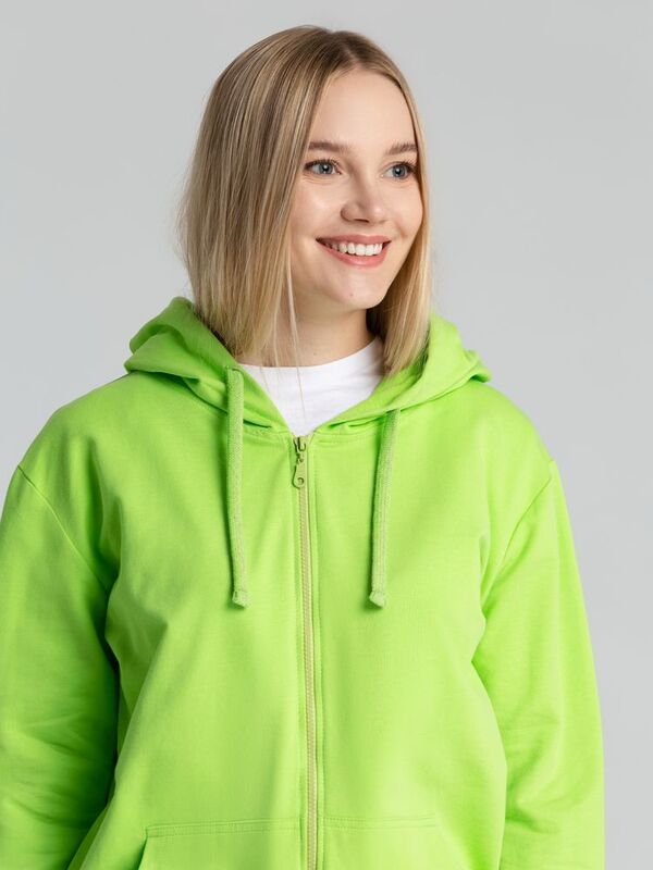 Толстовка на молнии с капюшоном Siverga 2.0, зеленое яблоко арт.16213.94