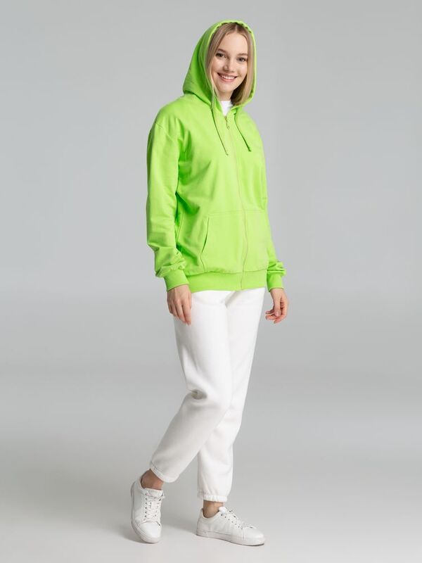 Толстовка на молнии с капюшоном Siverga 2.0, зеленое яблоко арт.16213.94