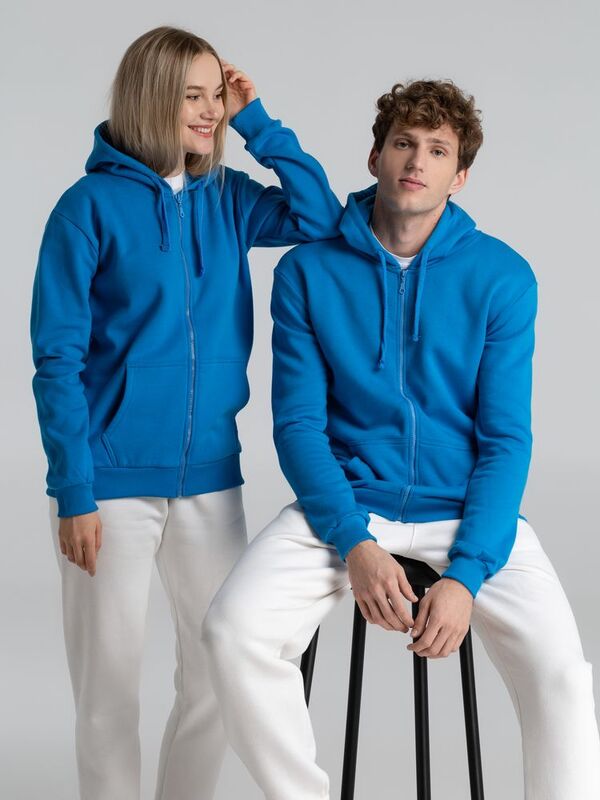 Толстовка на молнии с капюшоном Siverga Heavy 2.0, бирюзовая арт.16216.14