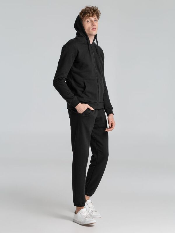 Толстовка на молнии с капюшоном Siverga Heavy 2.0, черная арт.16216.30