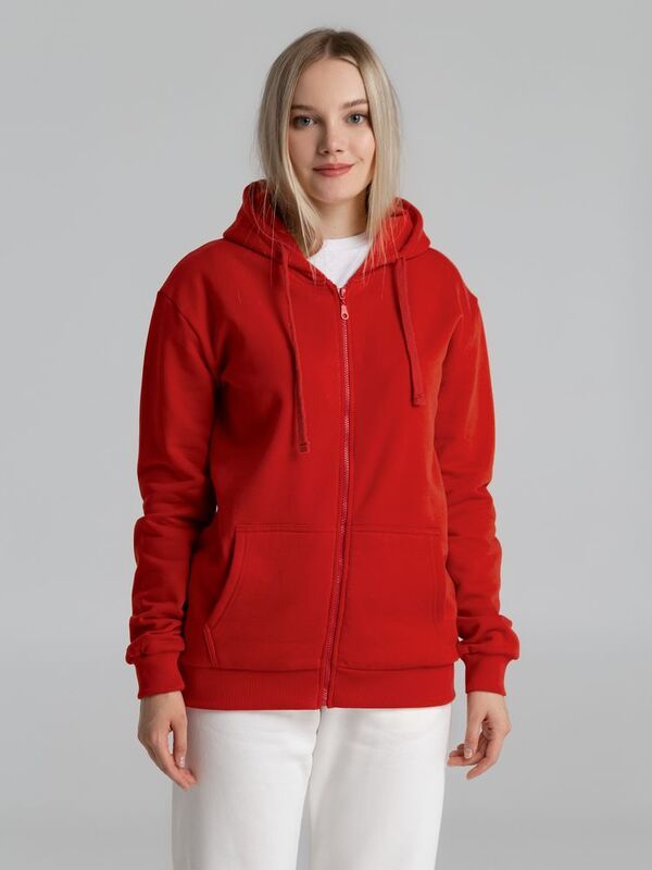Толстовка на молнии с капюшоном Siverga Heavy 2.0, красная арт.16216.50