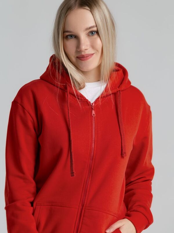 Толстовка на молнии с капюшоном Siverga Heavy 2.0, красная арт.16216.50