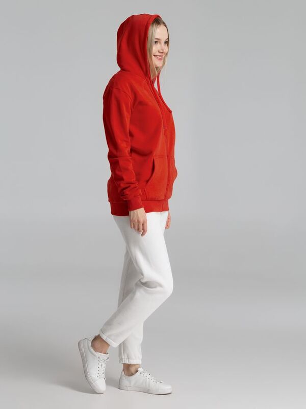 Толстовка на молнии с капюшоном Siverga Heavy 2.0, красная арт.16216.50
